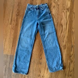 REFORMATION jeans. Tall girl friendly. Medium wash. Runs big would fit 24 or 25.